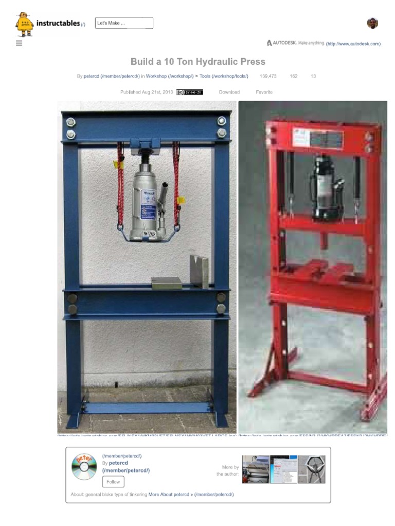 10 Ton Hydraulic Press DIY PDF | PDF