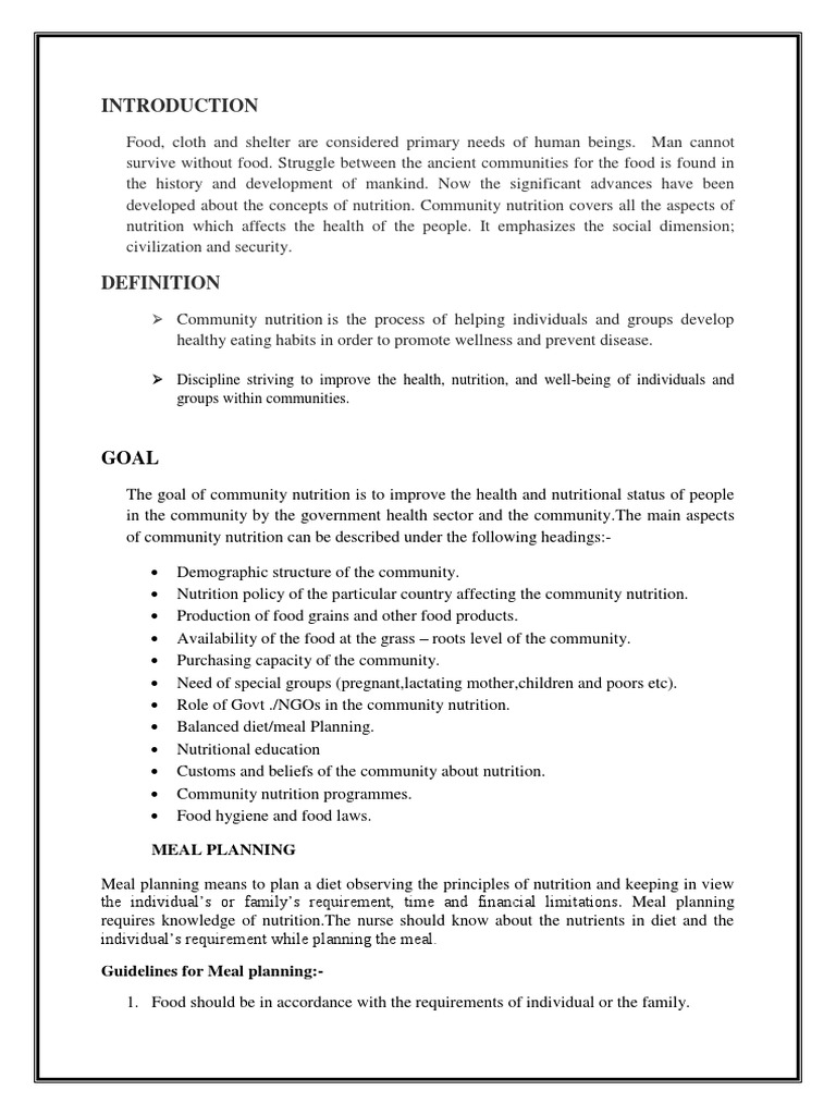 Community Nuitrition | PDF | Mental Health | Nutrition