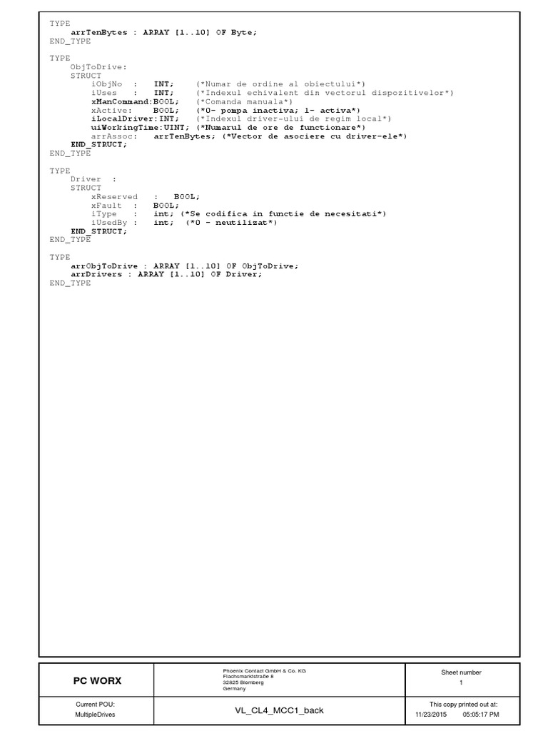 PLC data types for multiple drives and objects | PDF