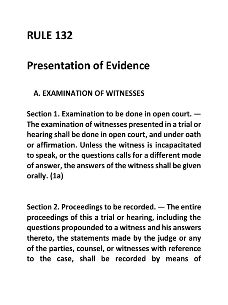 Rules On Examination | PDF | Witness Impeachment | Witness