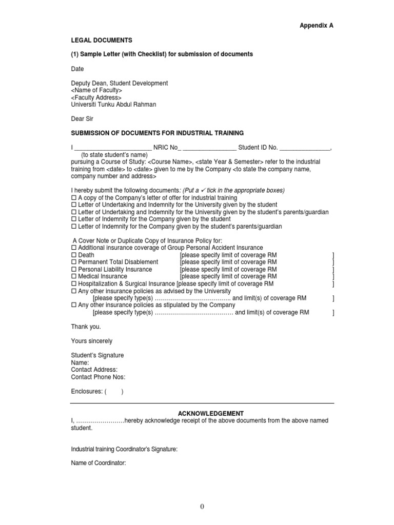 Appendix A LEGAL DOCUMENTS UTAR PDF Liability Insurance Indemnity