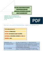 Analisis Literario Del Libro El Principito No Borrar