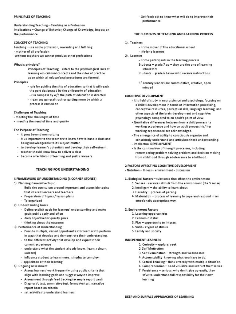 Principles of Effective Teaching Strategies | PDF | Learning Styles ...