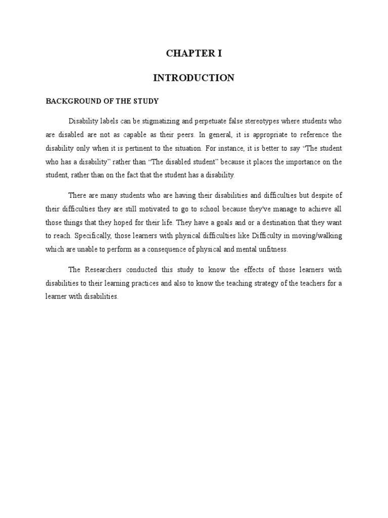 Impact of Disabilities on Learning Practices | PDF | Career & Growth ...