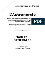 Tables L'astronomie