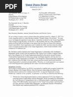 March 30 2017 Letter from Brown, Cardin, Feinstein on Trump Organization and Azerbaijan