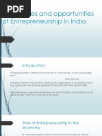 Challenges and Opportunities of Entrepreneurship in India