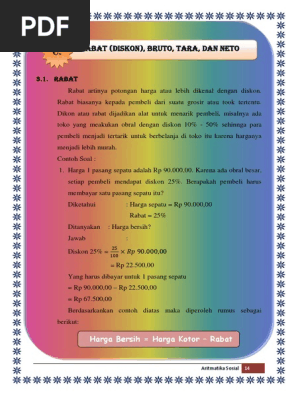 Contoh Soal Aritmatika Sosial Diskon Terbaru 2019