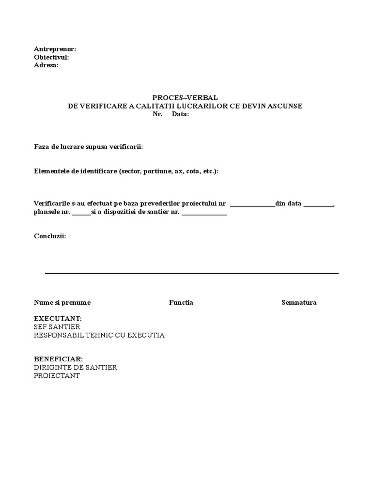 Proces Verbal Lucrari Ascunse