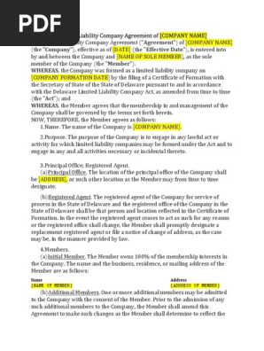 LLC Operating Agreement