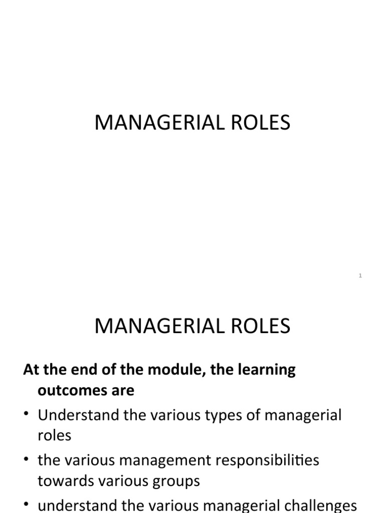 Managerial Roles and Challenges | PDF | Leadership | Cognition