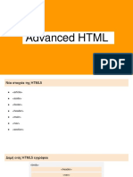 1.advanced HTML - Presentation