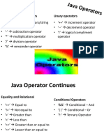 Java Operators, Loops and Arrays