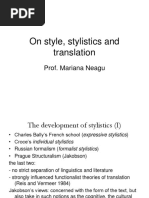 On Style, Stylistics and Translation