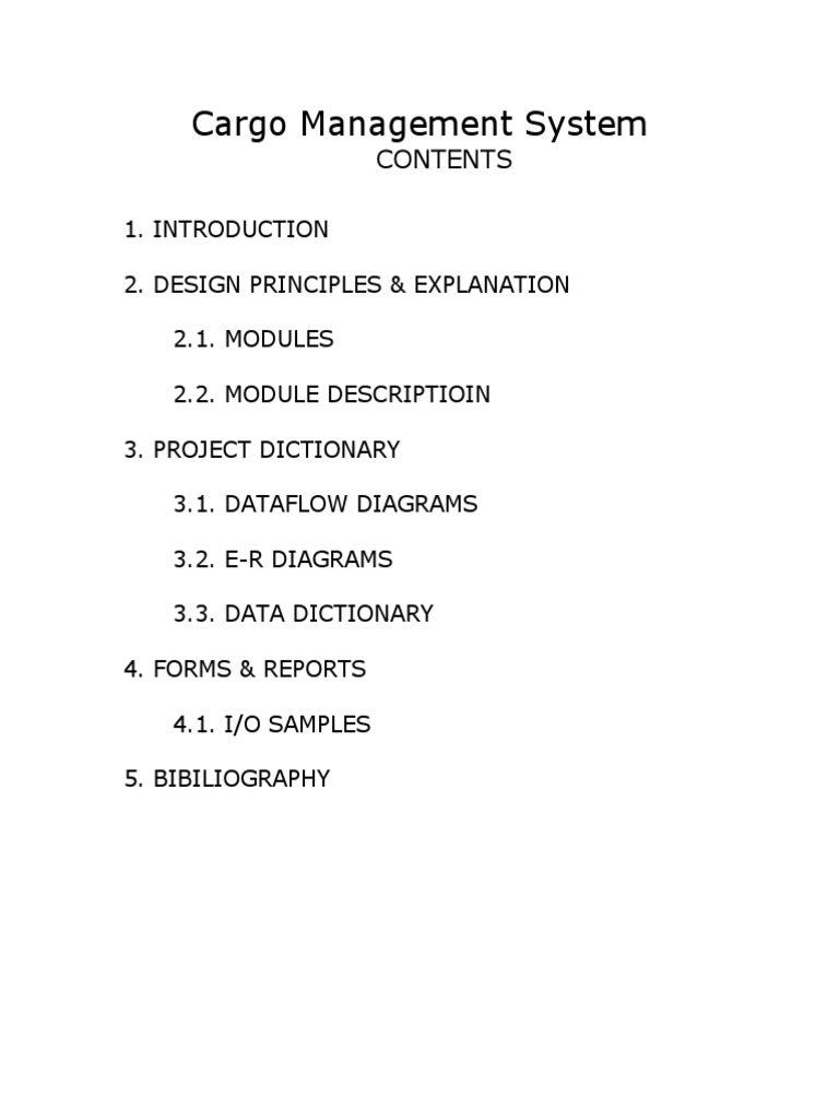 Cargo Management System PDF Cargo Databases