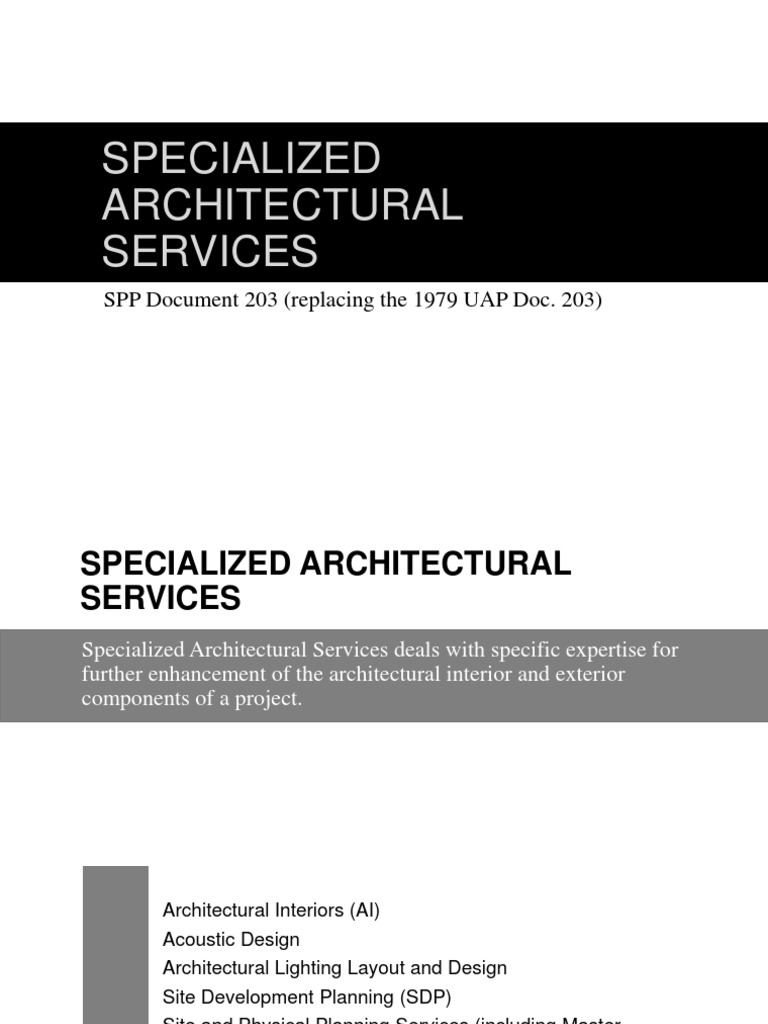 SPP Document 203: Architectural Services | PDF | Architect | Design