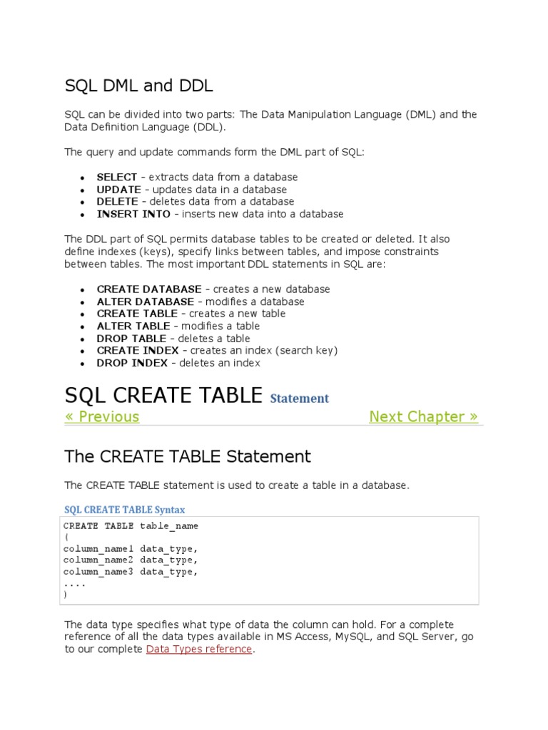 A Comprehensive Guide to SQL Data Manipulation and Definition Commands ...