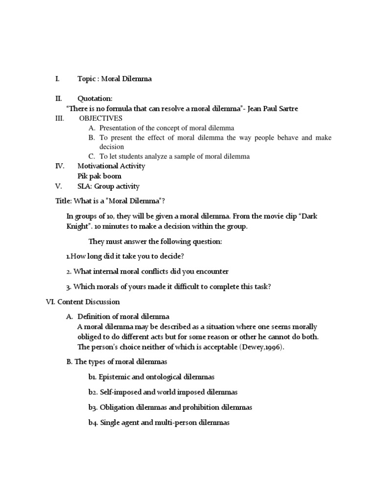 Understanding Moral Dilemmas | PDF | Philosophical Theories