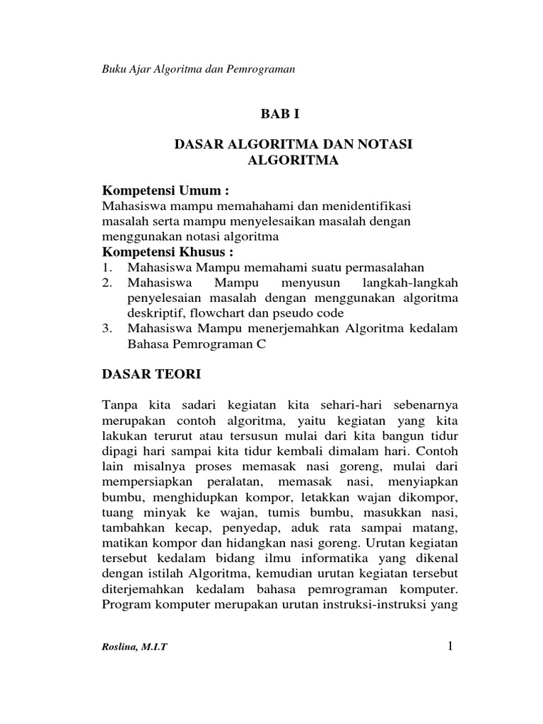 Modul Kuliah Dan Pratikum Algoritma Dan Pemrograman (INI YANG DI COPY ...