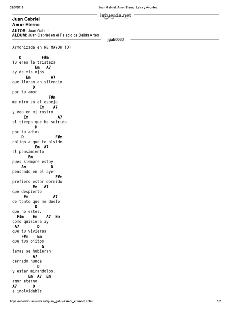 Amor Eterno Juan Gabriel Letra