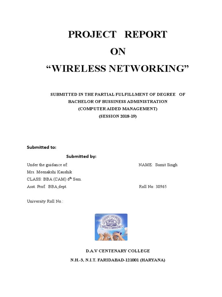 Wireless Networking Project Report 60 Pages PDF Ieee 802.11 Radio
