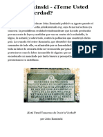 Editorial Streicher: John Kaminski - ¿Teme Usted Decir La Verdad?