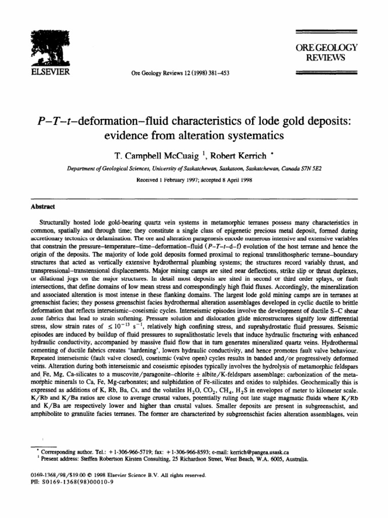 P-T-t-deformation-fluid Characteristics of Lode Gold Deposits