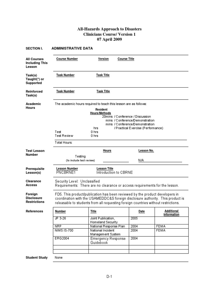 All Hazard Approach Pdf Incident Command System Hazards