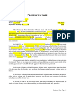 Promissory Note Template 18 PDF