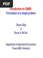 Introduction To GAMS:: Formulation of A Simple Problem