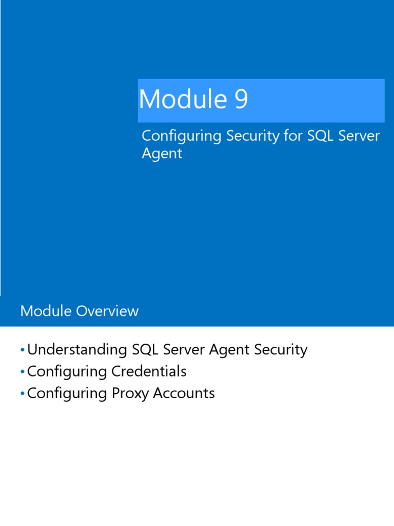 Configuring Security For SQL Server Agent | PDF | Proxy Server ...