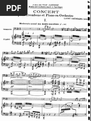 Launy Grøndahl トロンボーン協奏曲 ピアノリダクション Launy Grondahl – Concerto for Trombon and Orchestra (V