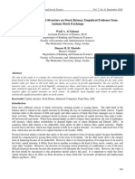 The Impact of Capital Structure On Stock Return: Empirical Evidence From Amman Stock Exchange