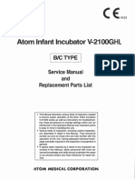 Atom Lnfant Lncubator V-21 OOGHL: B/Ctype Service Manual and Replacement Parts List