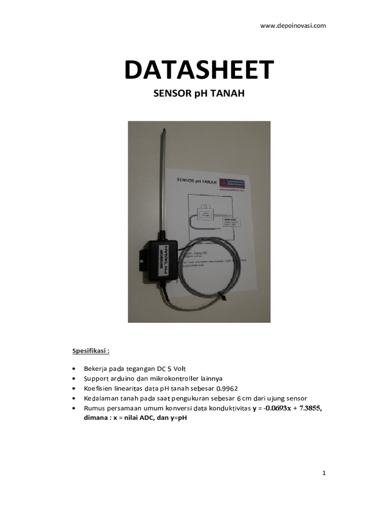 Datasheet Sensor PH Tanah PDF