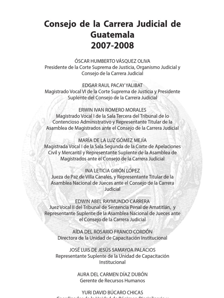 Marco de la Carrera Judicial Guatemala | PDF | Juez | Ley Pública