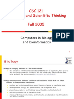 CSC 121 Computers and Scientific Thinking Fall 2005