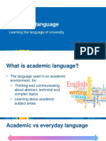 Academic Language: Learning The Language of University
