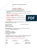 Análise Sintática Procedimentos