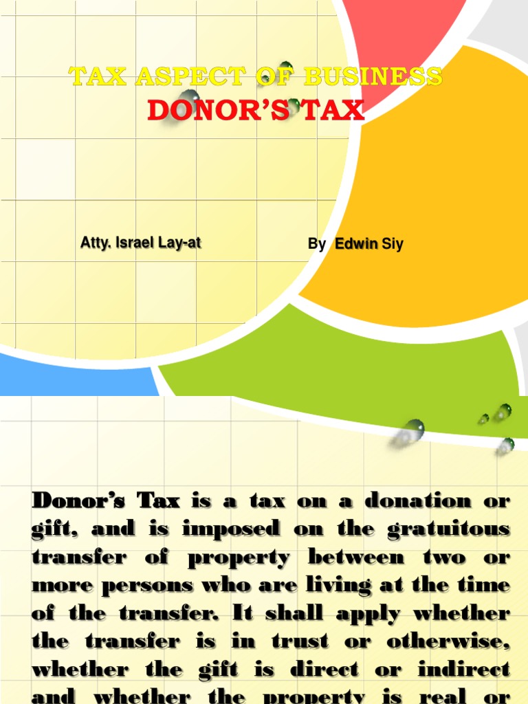 Donor s Tax Property Donation