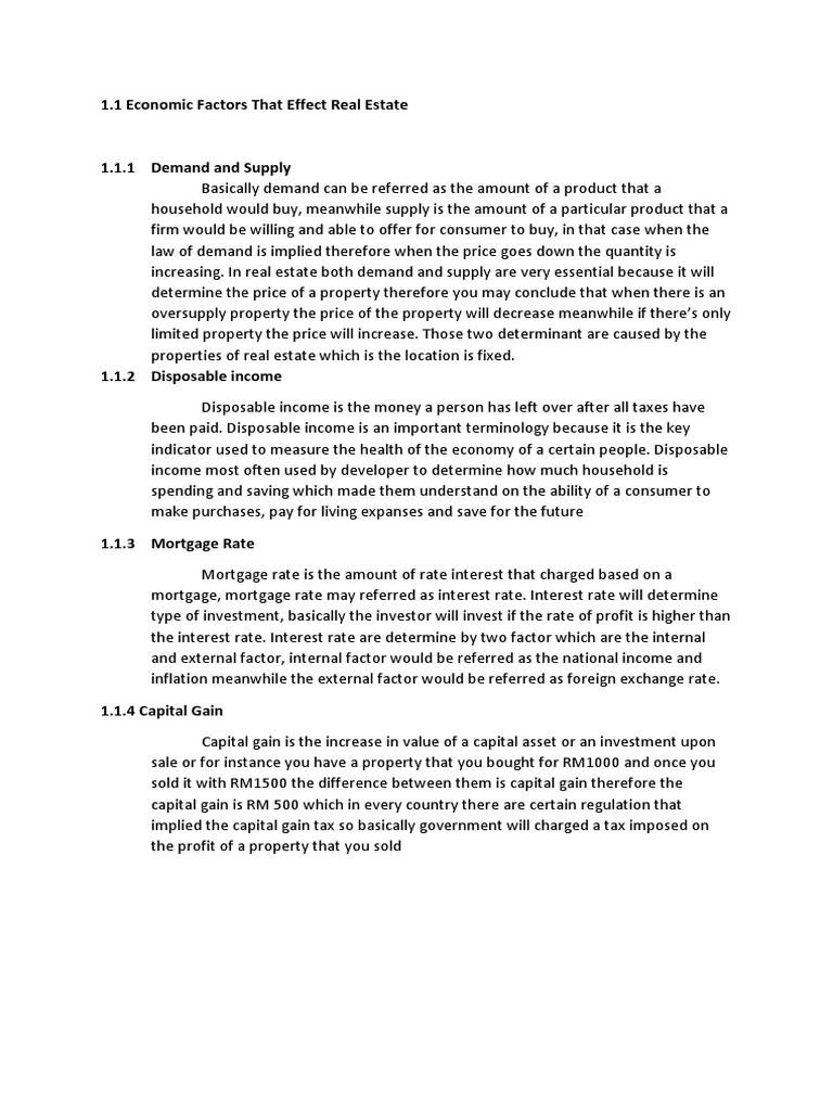 Economic Factors Impacting Real Estate | PDF | Interest | Taxes