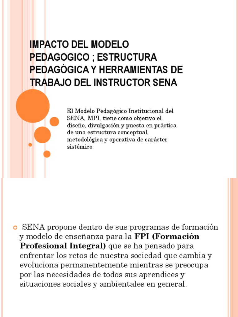 Impacto del Modelo Pedagógico SENA | PDF | Pedagogía | Conocimiento