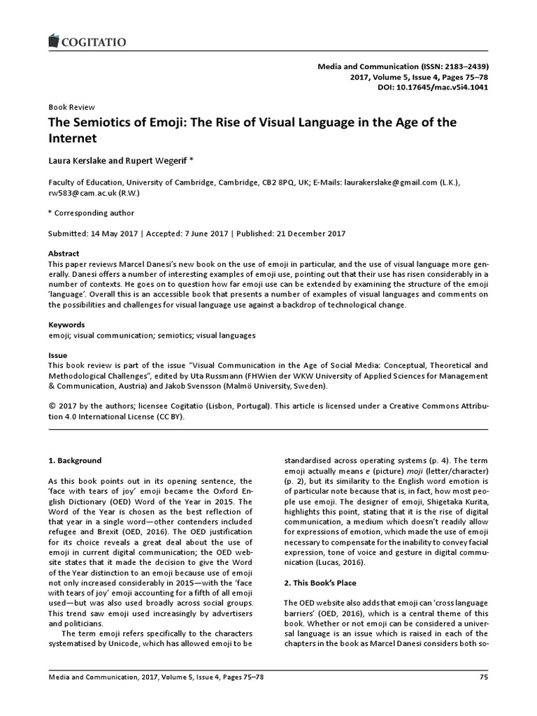The Semiotics of Emoji The Rise of Visual Language Review | PDF ...
