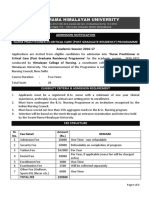Admission Notification Nurse Practitioner Course 2016 17 PDF