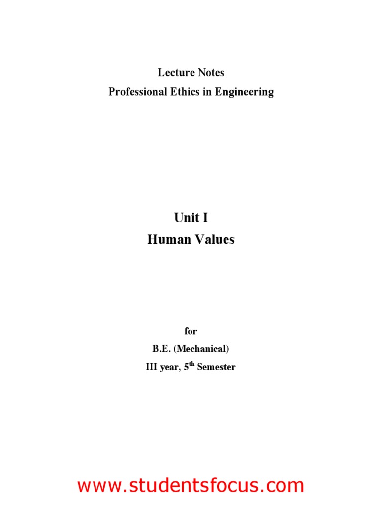 Human Values in Engineering Ethics | PDF