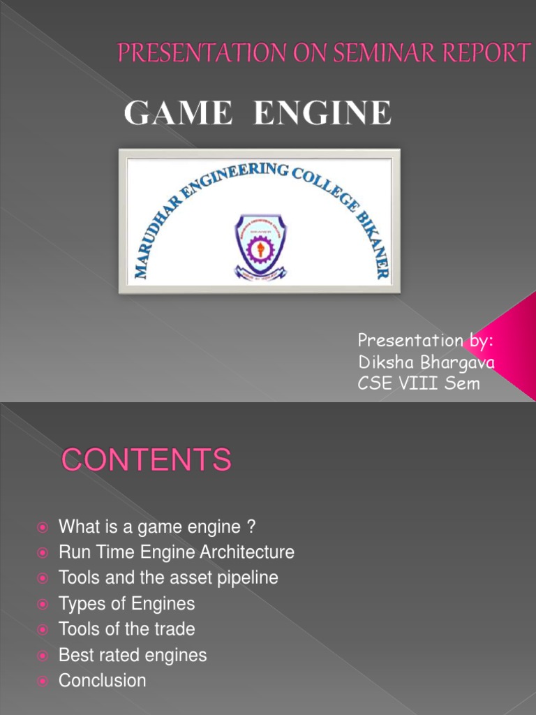 Game Engines PDF Unity (Game Engine) Cross Platform Software