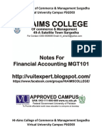 Notes For MGT101 Financial Accounting Full Notes PDF