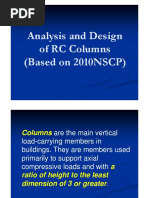 Analysis and Design of RC Columns (Based On 2010NSCP)