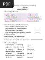 St. Joseph'S International School, Hisar Class 1 Computer Revision Test (CH - 7)