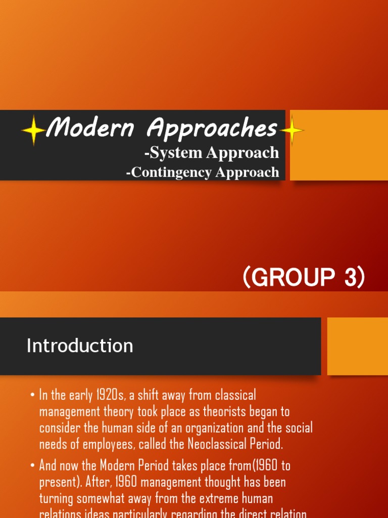 Modern Approaches: - System Approach | PDF | Decision Support System ...